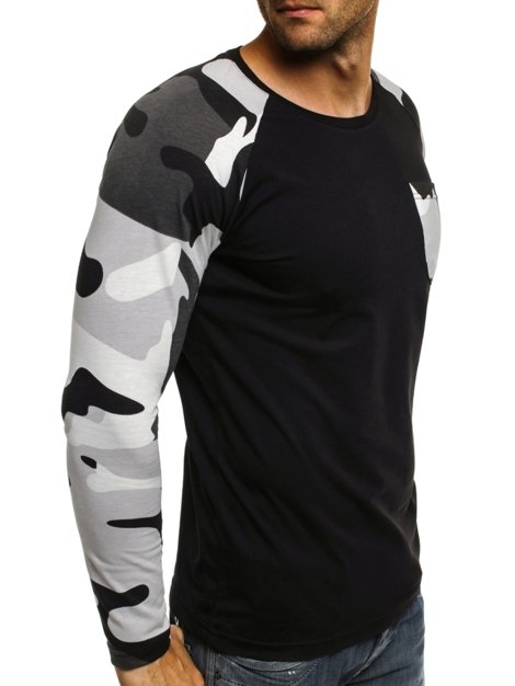 ATHLETIC 1089 Men's Long Sleeve T-Shirt - Black-Grey
