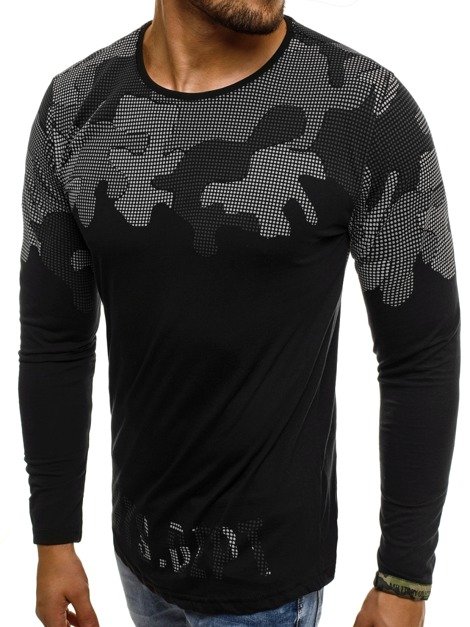 BREEZY 171403 Men's Long Sleeve T-Shirt - Black