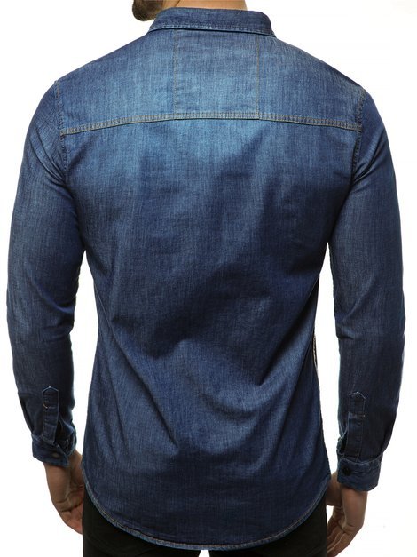 Men's Denim Shirt - Dark Blue OZONEE R/3053