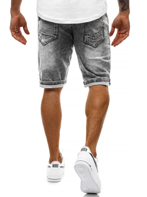 Men's Denim Shorts Dark grey OZONEE RF/HY320/1