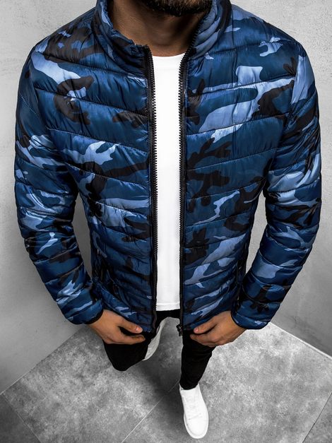 Men's Jacket - Dark blue-Camo OZONEE JS/SM80Z - Men's Clothing | Ozonee