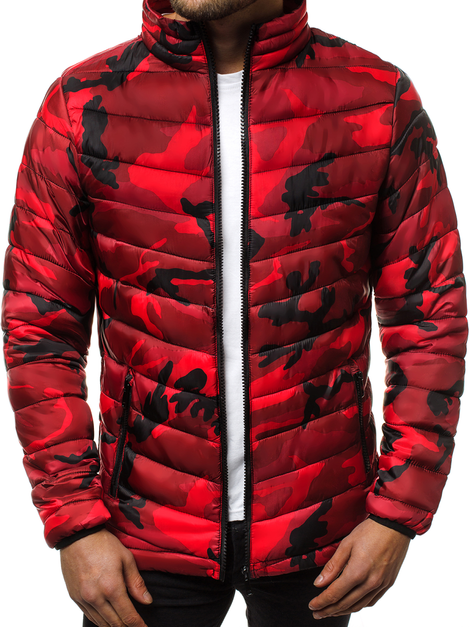 Men's Jacket - Red-Camo OZONEE JS/SM80 - Men's Clothing | Ozonee