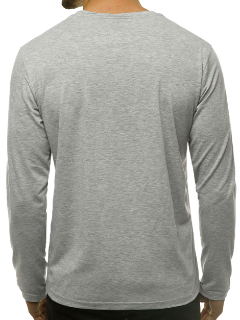 Men's Long Sleeve T-Shirt - Grey OZONEE JS/CX01
