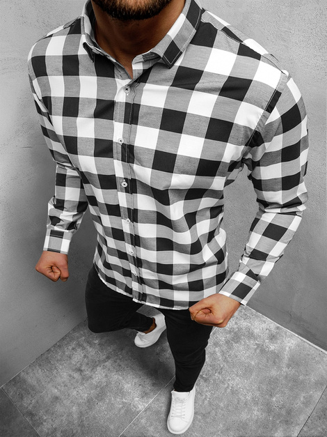 Men's Shirt - Black-White OZONEE O/3022