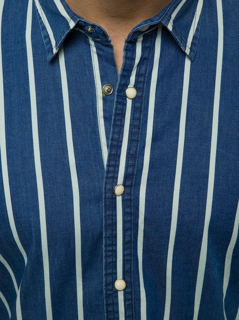 Men's Shirt - Blue OZONEE R/1494