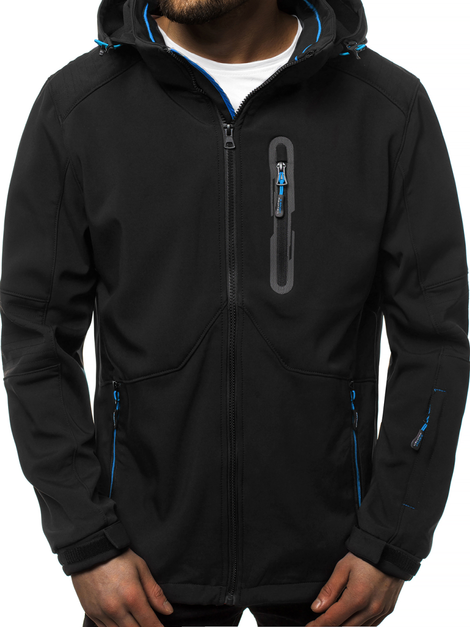 Men's Softshell Jacket - Black-Blue OZONEE GE/12263