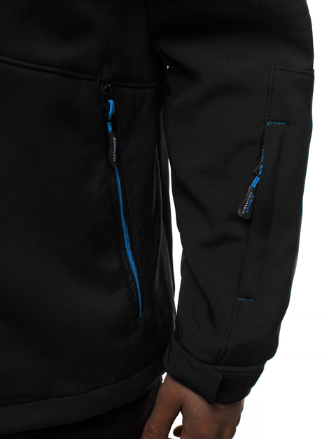 Men's Softshell Jacket - Black-Blue OZONEE GE/12263Z