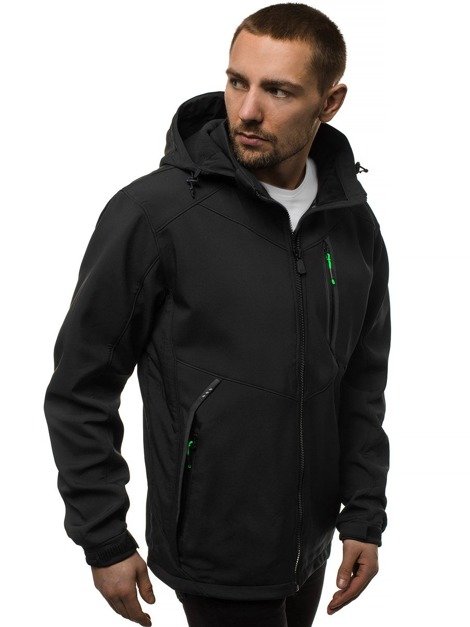 Men's Softshell Jacket - Black-Green OZONEE GE/12266Z