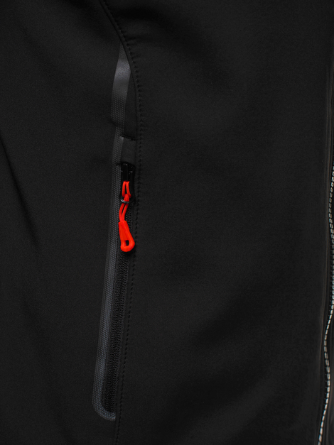 Men's Softshell Jacket - Black-Red OZONEE GE/12269