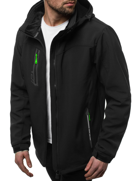 Men's Softshell Jacket - black-green OZONEE GE/12268