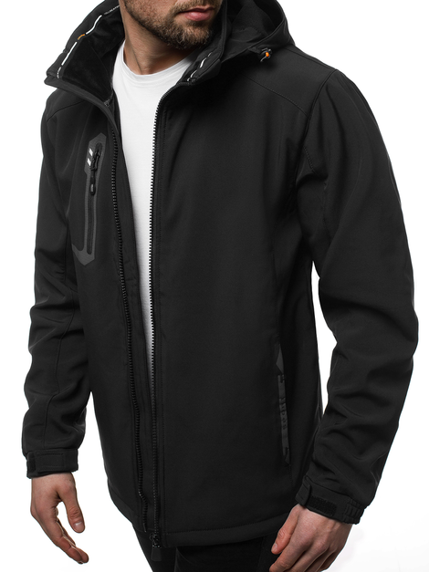 Men's Softshell Jacket - black-orange OZONEE GE/12267