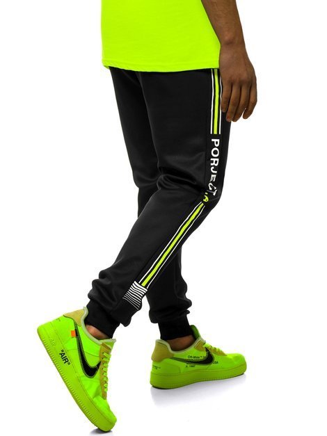 Men's Sweatpants - Black-Green OZONEE JS/AM120