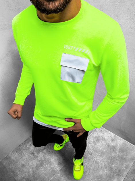 Men's Sweatshirt - Green neon OZONEE MACH/20373Z