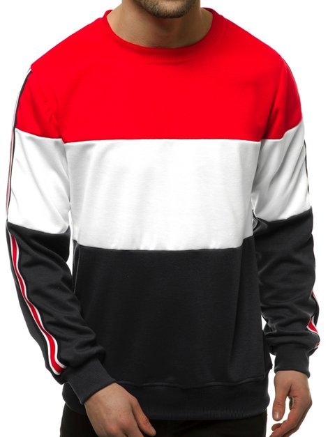 Men's Sweatshirt - Red-Black OZONEE JS/JZ11036