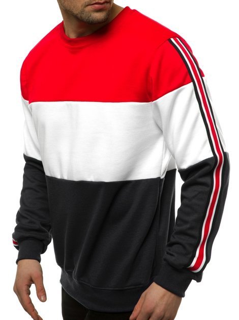 Men's Sweatshirt - Red-Black OZONEE JS/JZ11036