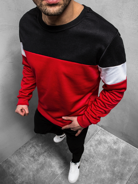 Men's Sweatshirt - Red OZONEE JS/JZ11053Z