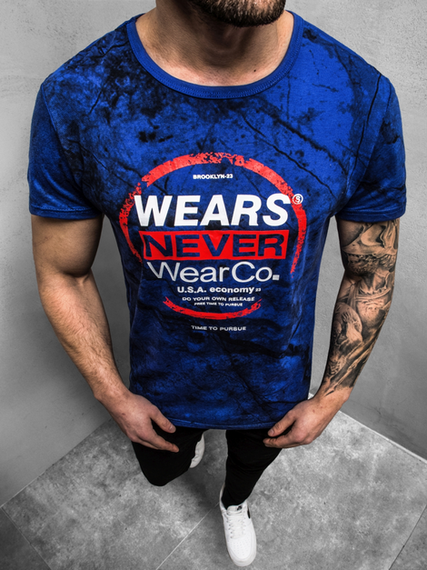 Men's T-Shirt - Blue OZONEE JS/SS10925Z