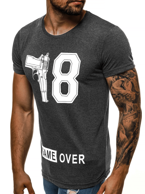 Men's T-Shirt - Dark grey OZONEE O/1174 