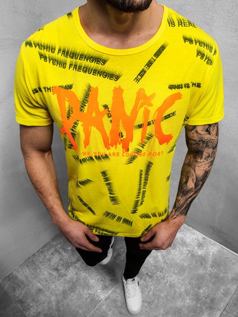 Men's T-Shirt - Yellow OZONEE JS/KS1998Z