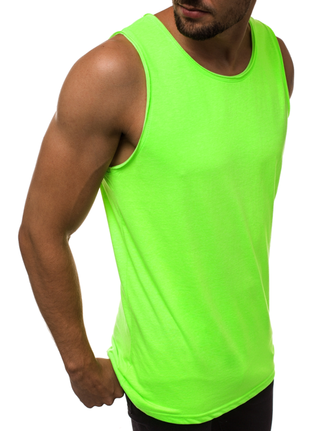 Men's Tank Top - Green-neon OZONEE O/1205X - Men's Clothing | Ozonee