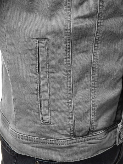 OZONEE B/2063K Men's Denim Jacket - Grey