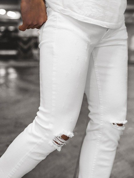 OZONEE B/8021 Men's Jeans - White
