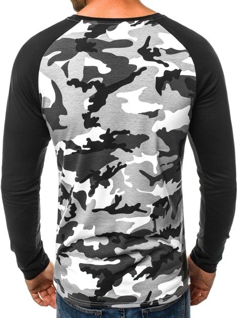 OZONEE JS/1054 Men's Long Sleeve T-Shirt - Black