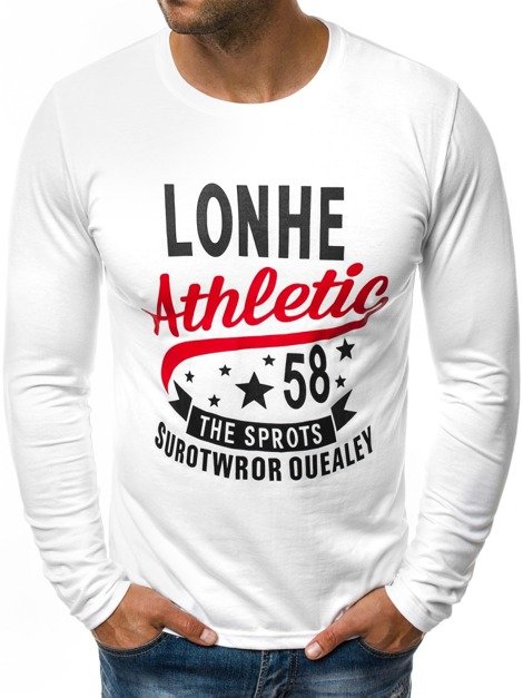 OZONEE JS/1055 Men's Long Sleeve T-Shirt - White