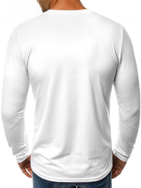 OZONEE JS/1055 Men's Long Sleeve T-Shirt - White