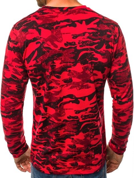 OZONEE JS/2088M Men's Long Sleeve T-Shirt - Red-Camo