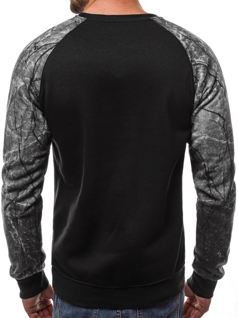 OZONEE JS/DD258 Men's Sweatshirt - Black-Grey