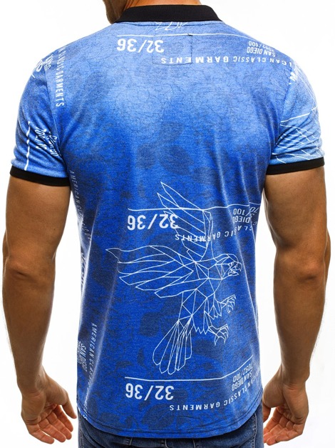 OZONEE MACH/5016P Men's Polo Shirt - Blue