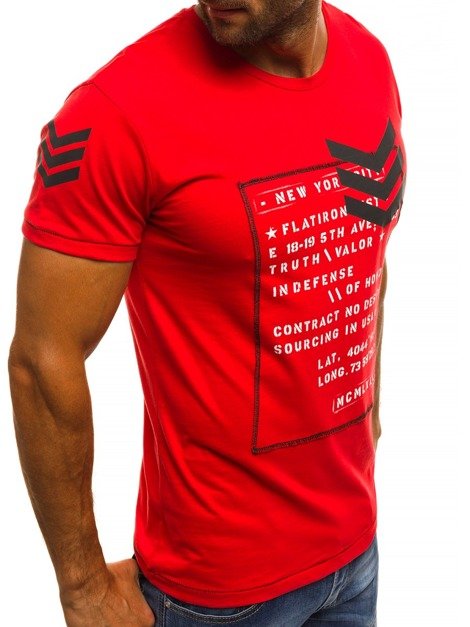 OZONEE MECH/2079T Men's T-Shirt - Red
