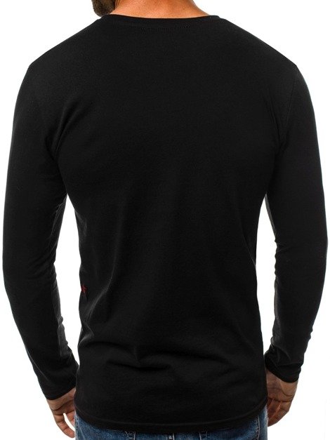OZONEE O/1216L Men's Long Sleeve T-Shirt - Black