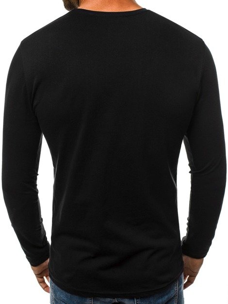 OZONEE O/1219 Men's Long Sleeve T-Shirt - Black