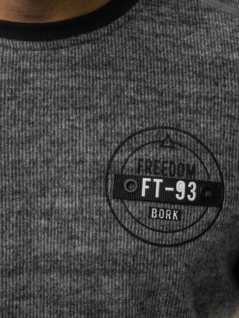 OZONEE RF/HY281 Men's Sweatshirt - Grey