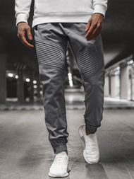 grey chino joggers