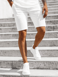 Men's Chino Shorts - White OZONEE OZONEE JB/JP1142