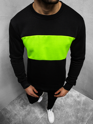 Men's Sweatshirt - Black-Green OZONEE JS/2010Z
