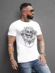 Men's T-Shirt - White OZONEE O/BL2262Z