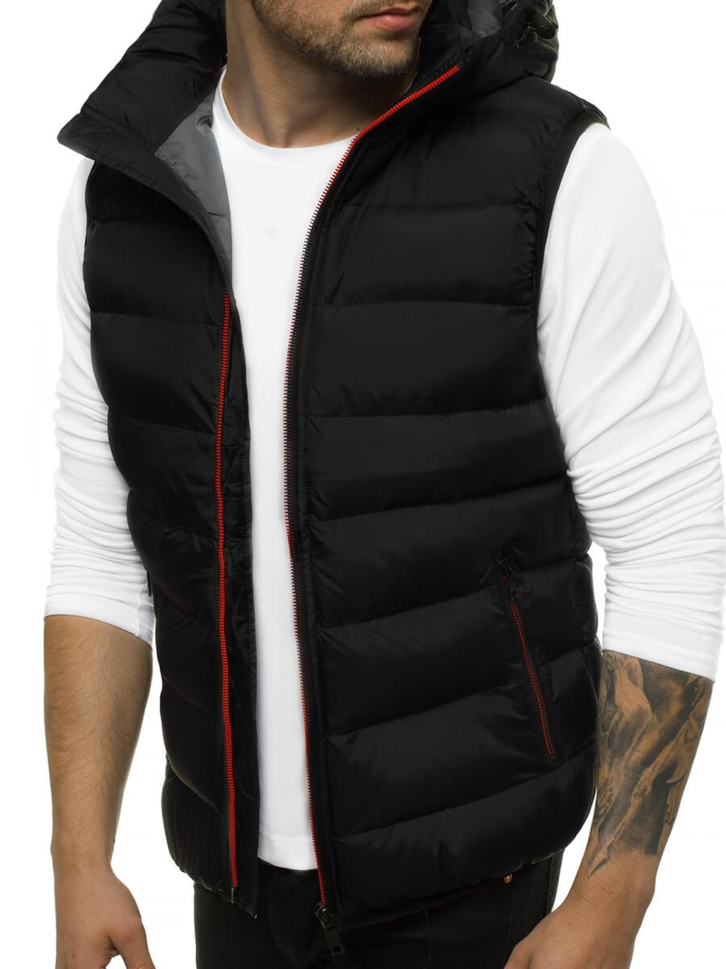 Men's Gilet - Black-Red OZONEE N/6505