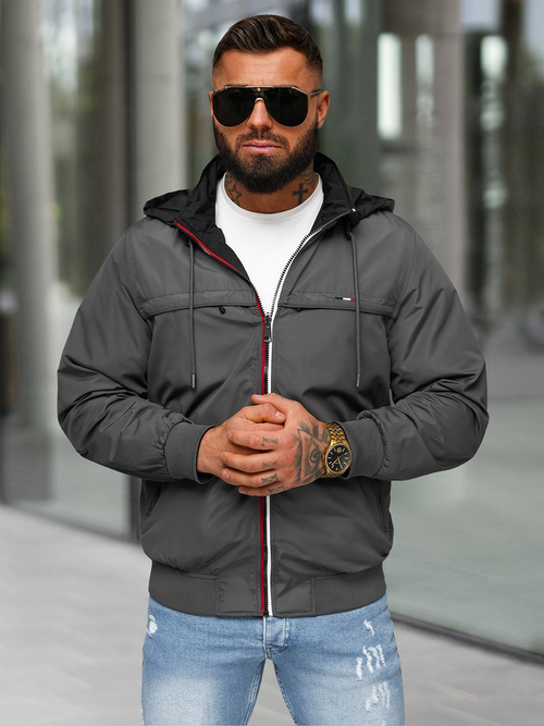 Men's Reversible Jacket - Grey OZONEE JS/16M9207/92