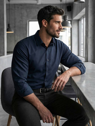 Men's Shirt - Navy Blue OZONEE V/V188Z