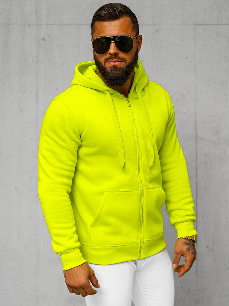 Men's Hoodie - Yellow neon OZONEE JS/2008Z