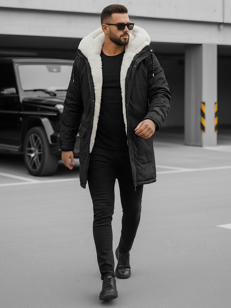 Men's Winter Jacket - Black OZONEE JS/5M120/392Z