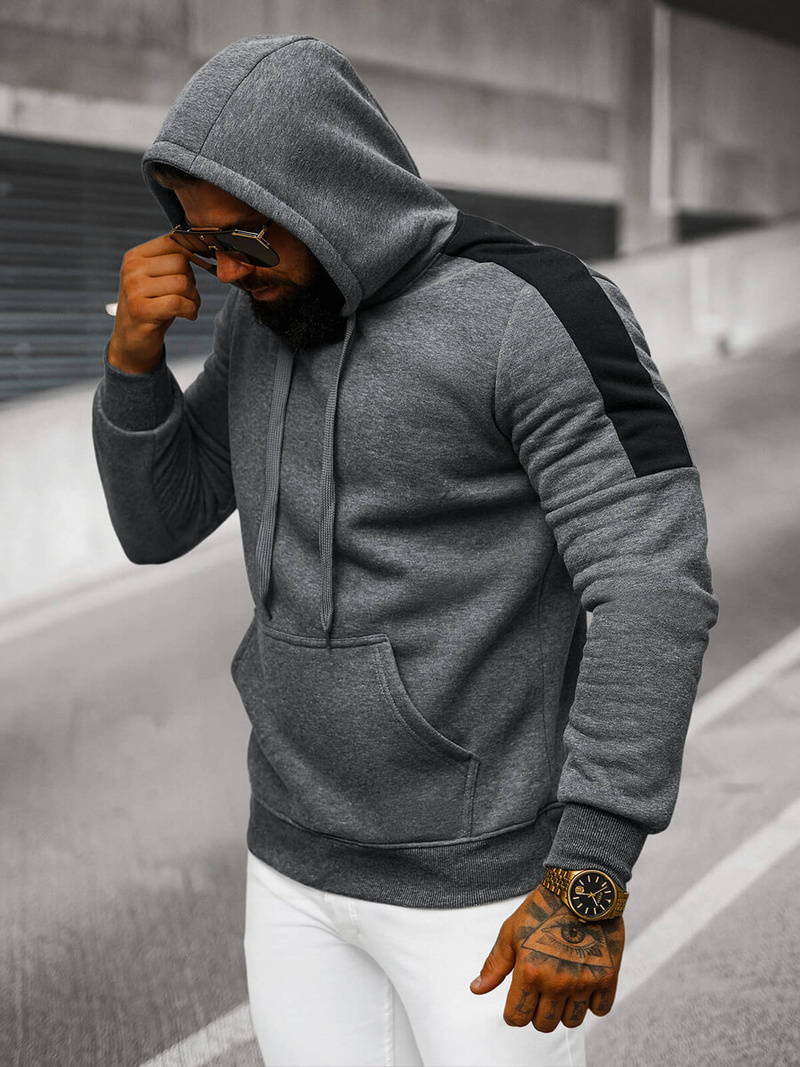 Men's Hoodie - Dark Grey OZONEE JS/8B1311/5