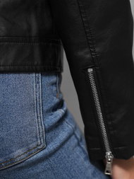 Women's Leather Jacket Black OZONEE JS/11Z8060