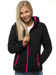 Women's Softshell Jacket - black and pink OZONEE JS/HH018/1/51