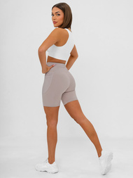 Short Women's Leggings - Mocha OZONEE JS/XY24026S