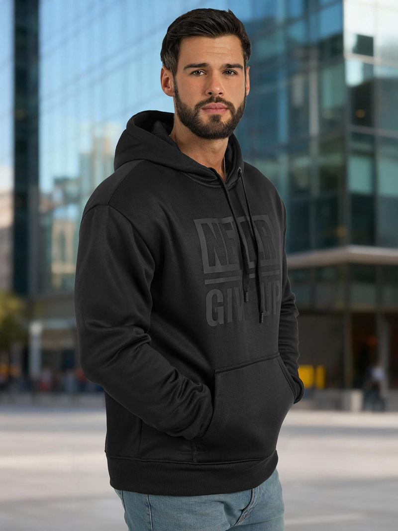 Men's Hoodie - Black OZONEE JS/8B1983/3